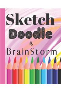 Pink Sketch Doodle & Brainstorm Gift Sketchbook for Drawing Coloring or Writing Journal