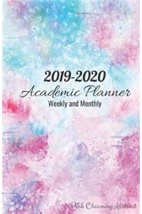 2019-2020 Academic Planner Weekly and Monthly Pink Charming Abstract