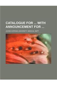 Catalogue for with Announcement for