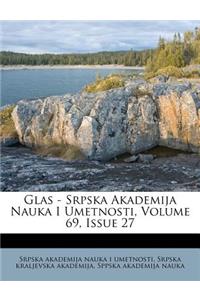 Glas - Srpska Akademija Nauka I Umetnosti, Volume 69, Issue 27