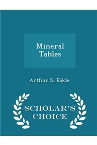 Mineral Tables - Scholar's Choice Edition