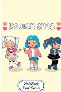 Notebook Journal Dot-Grid, Graph, Lined, Blank No Lined: Kawaii Girls: Small Pocket Notebook Journal Diary, 120 Pages, 5.5- X 8.5- (Blank Notebook Jou