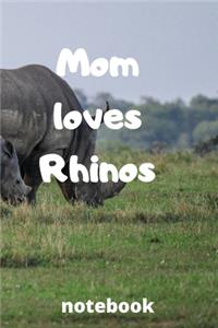 Mom loves rhinos notebook