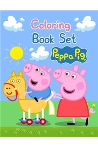 Coloring Book Set Peppa Pig: Coloring Book Set Peppa Pig, Peppa Pig Coloring Book, Peppa Pig Coloring Books For Kids Ages 2-4. 25 Pages - 8.5 x 11