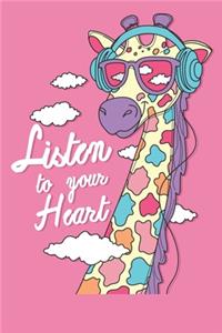 Journal LISTEN TO YOUR HEART Quote Notebook Gift For Men and Women