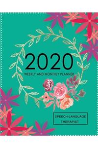 2020 Weekly and Monthly Planner/Speech Therapist/Gift for Speech Therapist/Therapy Planner