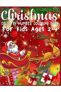 Christmas Color By Number Coloring Book For Kids Ages 2-4