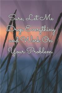 Sure, Let Me Drop Everything and Work On Your Problem.