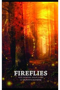 Fireflies Note Monthly 2020 Planner 12 Month Calendar