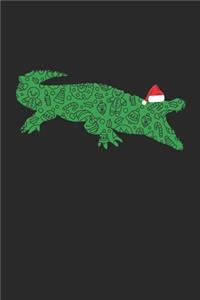 Crocodile with Santa Hat Christmas Notebook - Christmas Crocodile Journal - Christmas Gift for Animal Or Crocodile Lovers, Zookeepers, Veterinaries