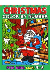 Christmas Color by Number for kids ages 4-8