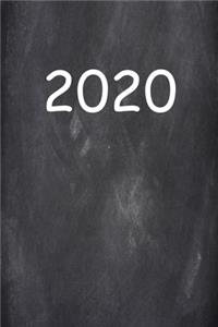 2020 Daily Planner 2020 Chalkboard Style 384 Pages