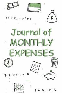 Journal of Monthly Expenses