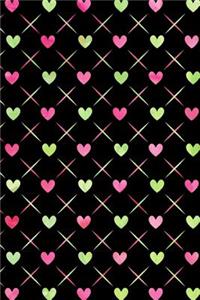 Journal Notebook Quilted Watercolor Hearts Pattern 4