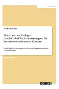 Einsatz von nachhaltigen Geschäftsfeld-Wachstumsstrategien für Tochterunternehmen im Konzern