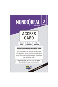 Mundo Real 2nd Edition Lv2 Student 1 Year Digital Access Code (Std. eBook + Eleteca + Ow)