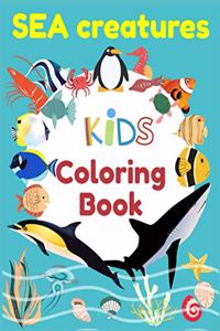 Sea Creatures kids coloring book