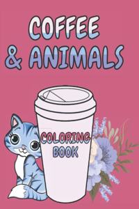 Coffee & Animals Coloring Book