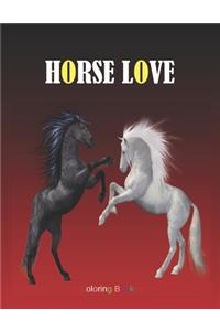 Horse Love: Adult Coloring Book for Horse Lovers with Large 8.5 x 11 pages