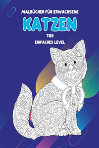Malbücher für Erwachsene - Einfaches Level - Tier - Katzen