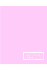Pink Pastel College Ruled Notebook
