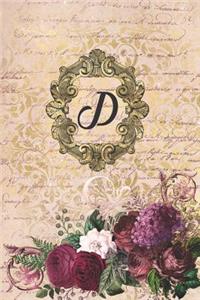 Simply Dots Dot Journal Notebook - Gilded Romance - Personalized Monogram Letter D