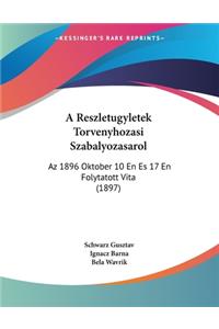 A Reszletugyletek Torvenyhozasi Szabalyozasarol
