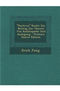 Positives Recht: Ein Beitrag Zur Theorie Von Rechtsquelle Und Auslegung