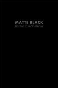 Matte Black Action Notebook, 6x9, 100 Pages