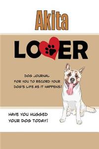 Akita Lover Dog Journal