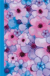 Journal: Watercolor Abstract (Orange and Purple) 6x9 - Graph Journal - Journal with Graph Paper Pages, Square Grid Pattern