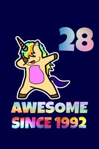 Dabbing Unicorn Awesome Since 1992 28th Birthday