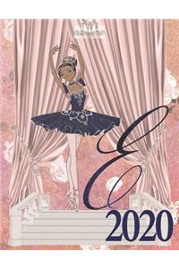 2020 Weekly Planner - Ballerina Princess Monogram Initial Letter 