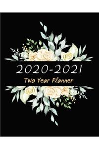 2020-2021 Two Year Planner: Beauty Flowers, 24 Months Planner Calendar Track And To Do List Schedule Agenda Organizer January 2020 to December 2021 With Holidays and inspiratio