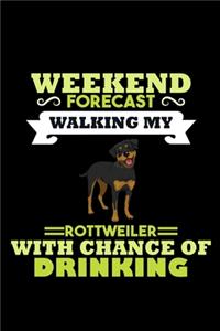 Weekend Forecast Walking my Rottweiler with Chance of Drinking