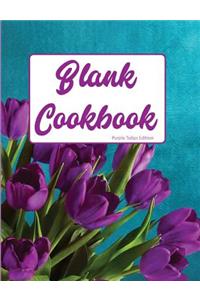 Blank Cookbook Purple Tulip Edition