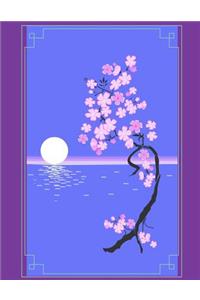 Japanese Writing Practice Book Genkouyoushi Paper (Cherry Blossom Design)