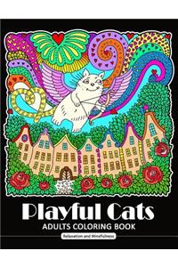Playful Cat Coloring Book for Adults