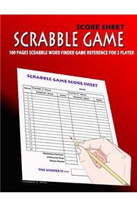 Scrabble Game Score Sheet