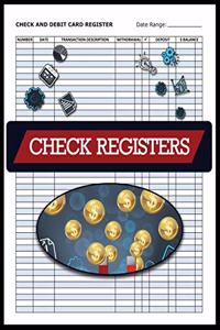 Check and Debit Card Register, Check Registers