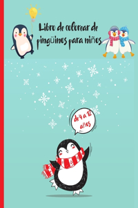 Libro de colorear de pingüinos para niños de 4 a 12 años