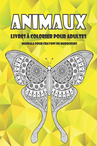 Livres à colorier pour adultes - Mandala pour crayons ou marqueurs - Animaux
