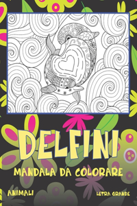 Mandala da colorare - Letra grande - Animali - Delfini