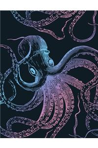 Vintage Octopus Sketchbook Purple
