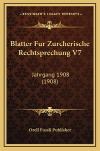Blatter Fur Zurcherische Rechtsprechung V7