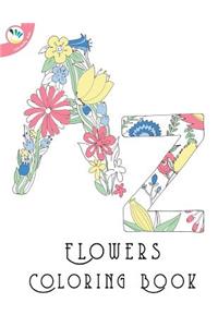 A-Z Flowers Colouring Book for Kids and Adults