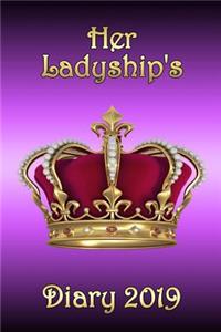Her Ladyship's Diary: Pink Bg - Bespoke, Personalised Desk Diary. Contact Us If You Would Like Your Own Image, Name or Other Text on a Book.