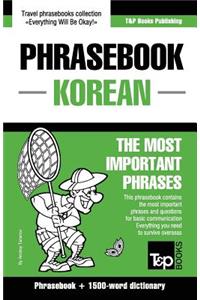 English-Korean phrasebook and 1500-word dictionary