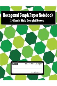 Hexagonal Graph Paper Notebook; 1/4 Inch Side Lenght Hexes