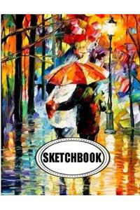 Sketchbook : Es regnet: 120 Pages of 8.5 x 11 Blank Paper for Drawing, Doodling or Sketching (Sketchbooks)